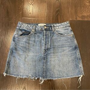 We The Free Blue A-Line Mini Skirt Casual denim